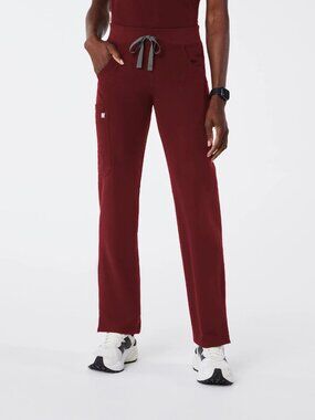 Figs Women's Burgundy Kade Cargo Scrub Pants